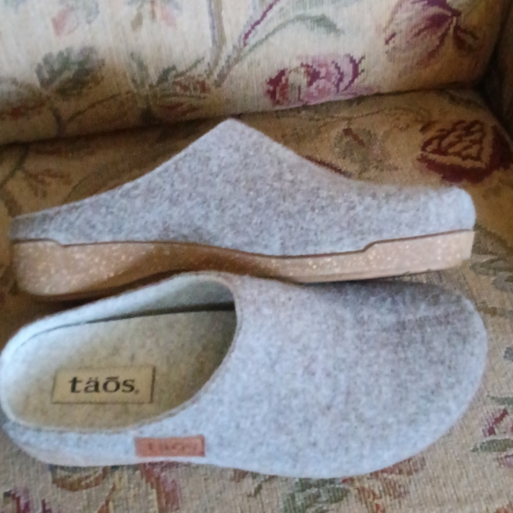 Taos Footwear Gray Mules Cozy Wool Clogs